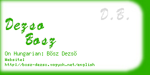 dezso bosz business card